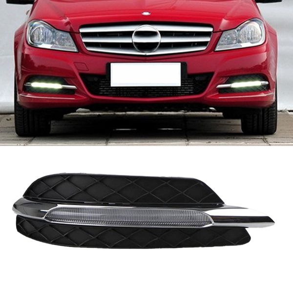 1 pair drl daytime running lights fog head lamp cover for mercedes benz w204 c200 c260 c300 c class 2011 2012 2013
1 pair drl daytime running lights fog head lamp cover for mercedes benz w204 c200 c260 c300 c class 2011 2012 2013