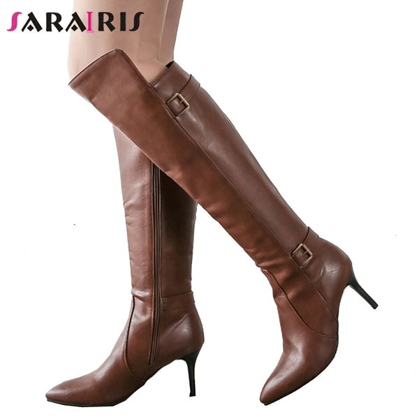 sarairis plus size 34-47 new fashion belt buckle ladies black pointed toe knee high boots women 2019 thin high heels shoes woman
sarairis plus size 34-47 new fashion belt buckle ladies black pointed toe knee high boots women 2019 thin high heels shoes woman