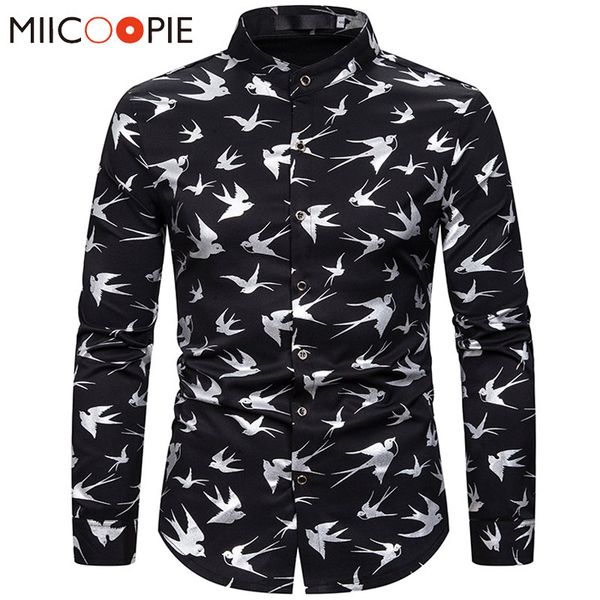 swallow printed shirts for men luxury gold bronzing business chemise homme streetwear mens casual slim fit wedding dress shirts, White;black
swallow printed shirts for men luxury gold bronzing business chemise homme streetwear mens casual slim fit wedding dress shirts, White;black