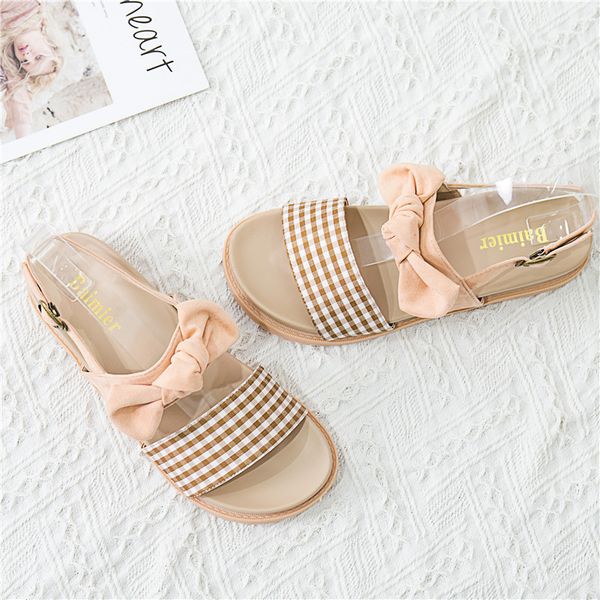 bow summer plaid 2019 new style korean-style fashion plaid versatile students women's flat shoes harajuku-style gladiator sandal, Black
bow summer plaid 2019 new style korean-style fashion plaid versatile students women's flat shoes harajuku-style gladiator sandal, Black
