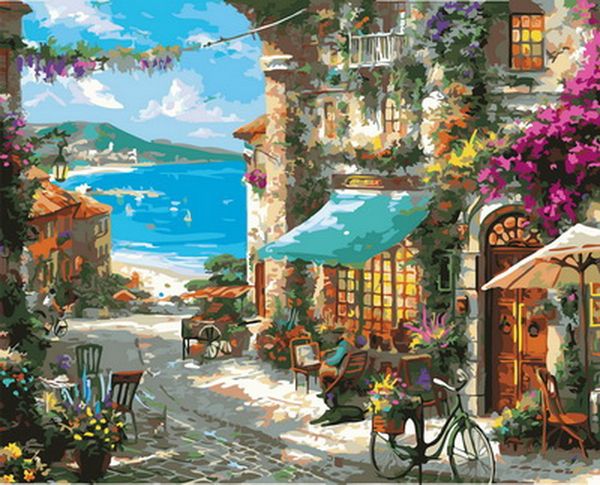 

frameless diy paintings by numbers paint by number for home decor oil picture painting 5065cm cafe