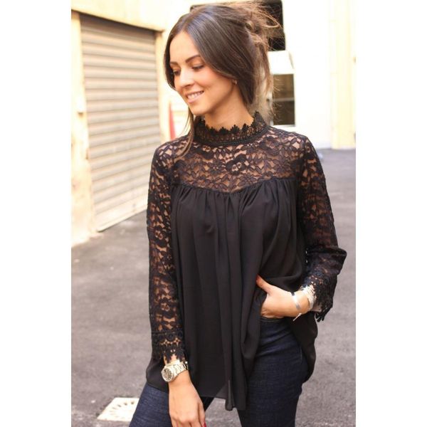 new style women blouse summer lace vest long sleeve loose blouse casual see through turtleneck fashion 2019, White
new style women blouse summer lace vest long sleeve loose blouse casual see through turtleneck fashion 2019, White