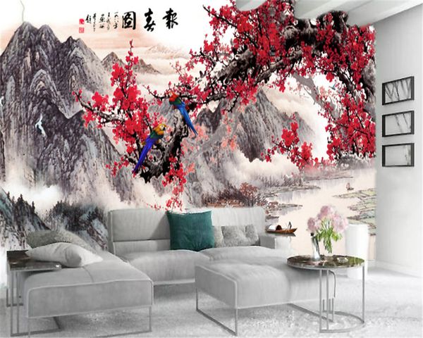 3d mural wallpaper ink painting landscape red plum painting home decor living room bedroom wallcovering hd wallpaper
3d mural wallpaper ink painting landscape red plum painting home decor living room bedroom wallcovering hd wallpaper