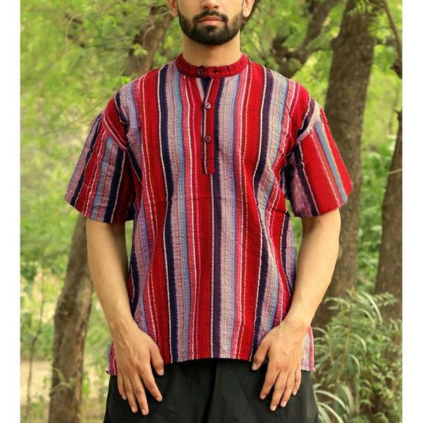 2019 vintage men striped shirt colorful stand collar button short sleeve camisa retro men casual brand shirts plus size incerun, White;black
2019 vintage men striped shirt colorful stand collar button short sleeve camisa retro men casual brand shirts plus size incerun, White;black