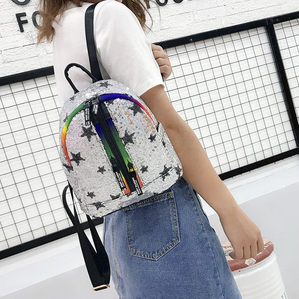 2019 women's summer new sequins stars backpack ribbon colorful laser casual back bag small school bag for teenage girls rucksack
2019 women's summer new sequins stars backpack ribbon colorful laser casual back bag small school bag for teenage girls rucksack