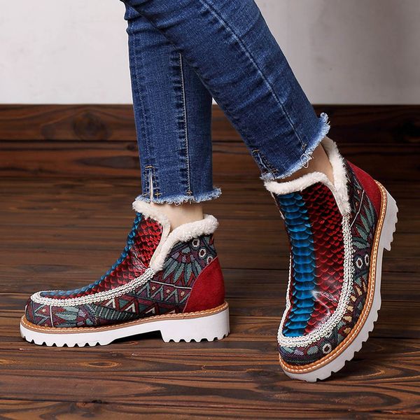 bohemia style women's ethnic ankle boots winter plush short boot fashion female exotic low heel leather shoes retro casual botas, Black
bohemia style women's ethnic ankle boots winter plush short boot fashion female exotic low heel leather shoes retro casual botas, Black