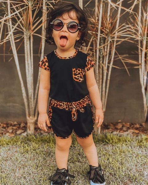 running sets children sports 2pcs toddler kid baby girl short sleeve patchwork leopard shirt pants outfit clothes set, Black;blue
running sets children sports 2pcs toddler kid baby girl short sleeve patchwork leopard shirt pants outfit clothes set, Black;blue