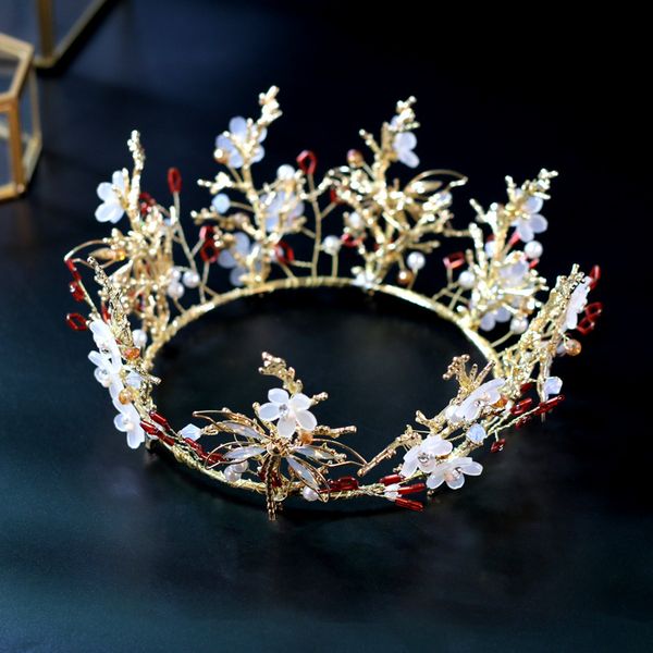 unique crown new handmade pearl crown twig flower wreath round golden bride tiara knot wedding dress ornament head jewelry, Golden;white
unique crown new handmade pearl crown twig flower wreath round golden bride tiara knot wedding dress ornament head jewelry, Golden;white