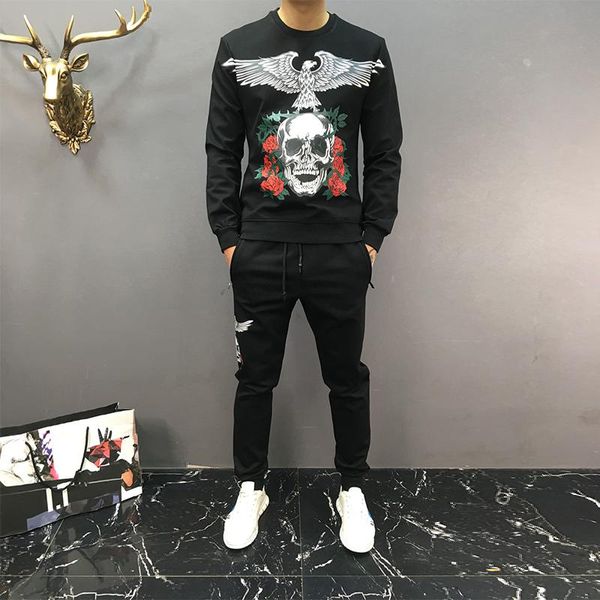 autumn and winter models plus velvet thick sweater suit long-sleeved printed skull flower kui sweater slim sports sweater pants, Gray
autumn and winter models plus velvet thick sweater suit long-sleeved printed skull flower kui sweater slim sports sweater pants, Gray