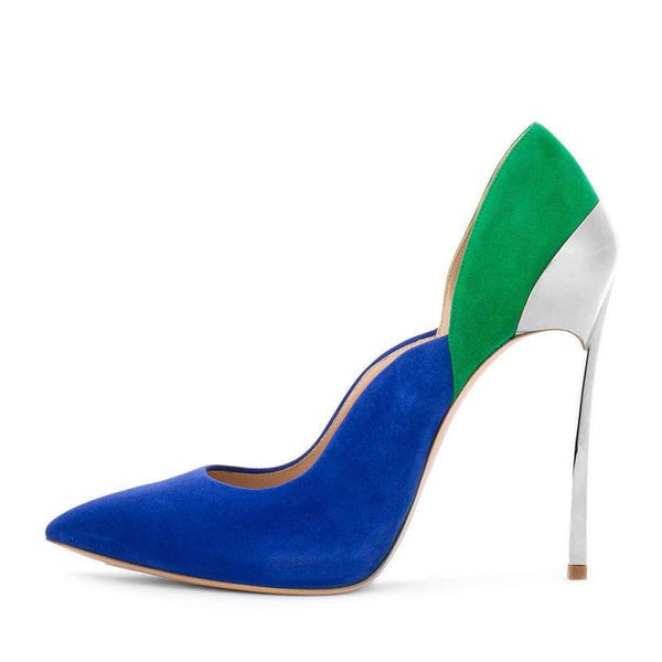 Metal Thin High Heels Suede Pumps Women Sexy Pointed Toe 12cm High Heel Ladies Heels Novelty Wave Cut Shallow Shoes, Blue
Metal Thin High Heels Suede Pumps Women Sexy Pointed Toe 12cm High Heel Ladies Heels Novelty Wave Cut Shallow Shoes, Blue