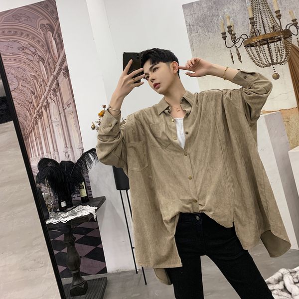 2019 spring men oversized loose long sleeve camisa masculina casual shirt male streetwear vintage fashion plus size dress shirts, White;black
2019 spring men oversized loose long sleeve camisa masculina casual shirt male streetwear vintage fashion plus size dress shirts, White;black