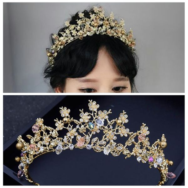baroque flowers gold brides crown crystal bride tiaras crown headpieces wedding garment headwear for ladies, Silver
baroque flowers gold brides crown crystal bride tiaras crown headpieces wedding garment headwear for ladies, Silver