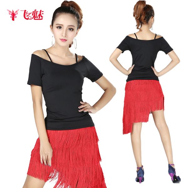 latin dance performance clothing (long sleeve fringed skirt)2pcs/suit square dance costume, Black;red
latin dance performance clothing (long sleeve fringed skirt)2pcs/suit square dance costume, Black;red