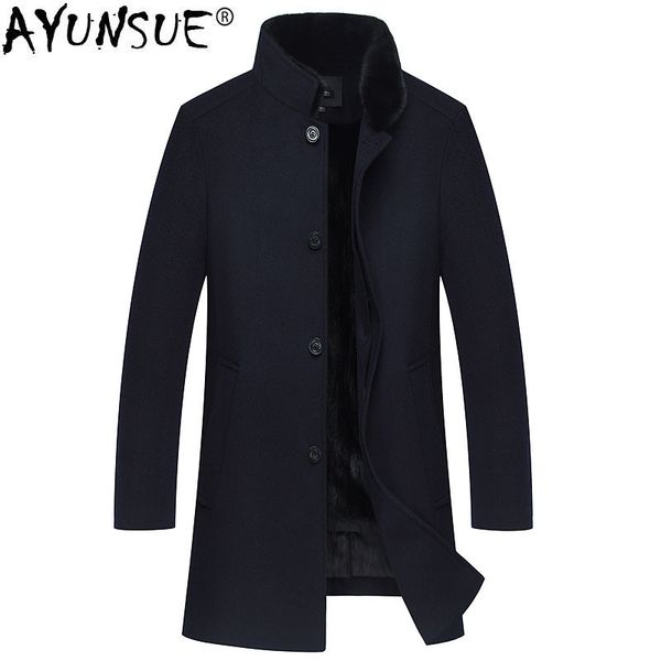 ayunsue winter jacket men natural coat natural wool coat collar long jacket cashmere clothes m17d900171 my772, Black
ayunsue winter jacket men natural coat natural wool coat collar long jacket cashmere clothes m17d900171 my772, Black
