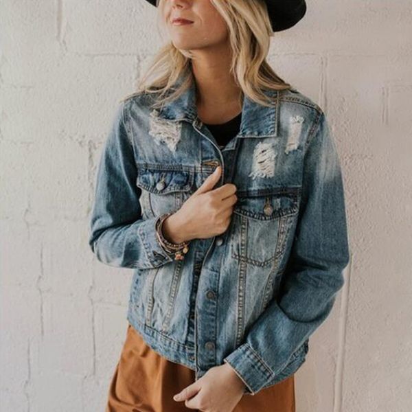 jackets spring autumn lady denim coat hole destroyed vintage coats and jackets women jeans outwear 2019 female slim overcoat d25, Black;brown
jackets spring autumn lady denim coat hole destroyed vintage coats and jackets women jeans outwear 2019 female slim overcoat d25, Black;brown