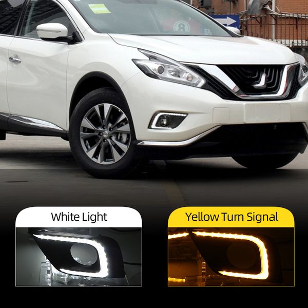 2pcs drl daytime running lights fog lamp cover 12v daylight with yellow turn signal for nissan murano 2015 2016
2pcs drl daytime running lights fog lamp cover 12v daylight with yellow turn signal for nissan murano 2015 2016