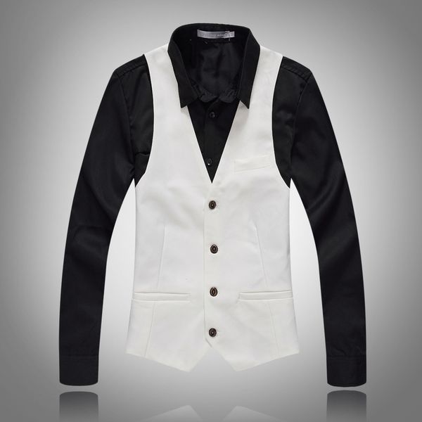 2019 new casual sleeveless formal business jacket slim fit mens suit vest button top waistcoat high-grade men dress vests, Black;white
2019 new casual sleeveless formal business jacket slim fit mens suit vest button top waistcoat high-grade men dress vests, Black;white