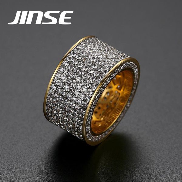 jinse 7 row cubic zircon charm men's rings copper gold color inlay bling cz iced finger rings fashion hip hop jewelry gifts, Golden;silver
jinse 7 row cubic zircon charm men's rings copper gold color inlay bling cz iced finger rings fashion hip hop jewelry gifts, Golden;silver