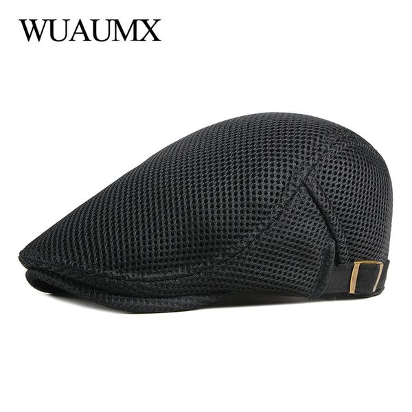 wuaumx 2020 casual mesh beret hat men women spring summer visors net breathable herringbone flat cap solid peaked cap casquette, Blue;gray
wuaumx 2020 casual mesh beret hat men women spring summer visors net breathable herringbone flat cap solid peaked cap casquette, Blue;gray