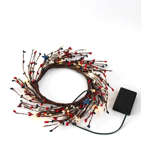 red blue white berry wreath with 20led light for home decoration living bedroom decorative iron five-star holiday seasonal decor
red blue white berry wreath with 20led light for home decoration living bedroom decorative iron five-star holiday seasonal decor