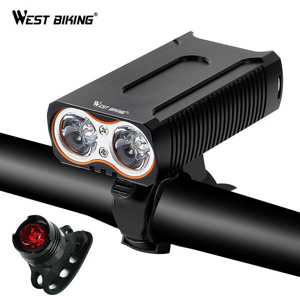 west biking max 2400lm bike light usb charging 2 t6 led front lamp cycling headlight ip-65 waterproof taillight bicycle lights
west biking max 2400lm bike light usb charging 2 t6 led front lamp cycling headlight ip-65 waterproof taillight bicycle lights
