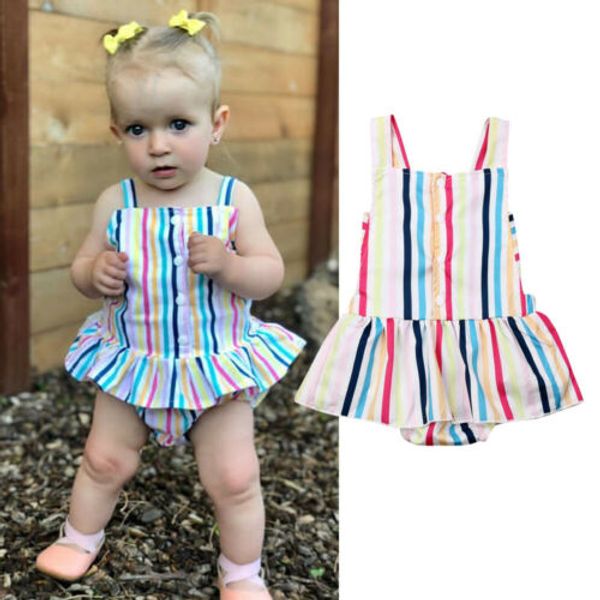 2019 lovely girls newborn baby rainbow sleeveless striped fold bandage backless romper sunsuit jumpsuit dresses clothes outfit, Red;yellow
2019 lovely girls newborn baby rainbow sleeveless striped fold bandage backless romper sunsuit jumpsuit dresses clothes outfit, Red;yellow