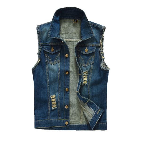 jacket men's new fashion denim vest casual cowboy ripped jacket shoulder blouse sleeveless washed jeans waistcoat tank #y8, Black;white
jacket men's new fashion denim vest casual cowboy ripped jacket shoulder blouse sleeveless washed jeans waistcoat tank #y8, Black;white