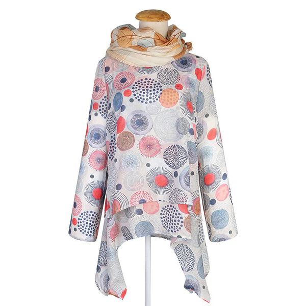 women's irregular blouse zanzea 2020 fashion floral casual long sleeve blusas female turtleneck shirts plus size tunic, White
women's irregular blouse zanzea 2020 fashion floral casual long sleeve blusas female turtleneck shirts plus size tunic, White