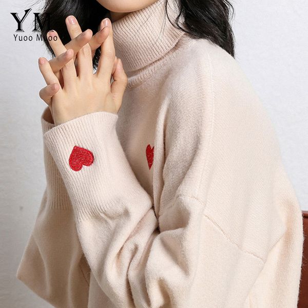 yuoomuoo elegant heart embroidery turtleneck sweater women 2019 good quality soft knitted winter sweater pullover ladies jumper, White;black
yuoomuoo elegant heart embroidery turtleneck sweater women 2019 good quality soft knitted winter sweater pullover ladies jumper, White;black