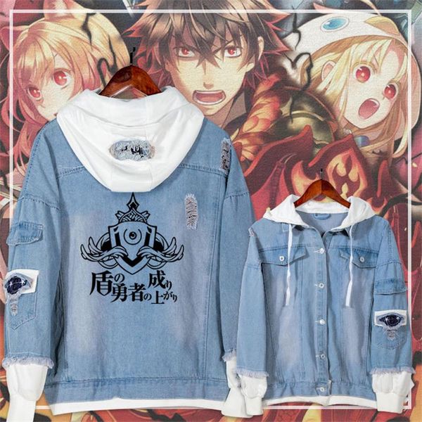 the rising of the shield hero cosplay fake two piece denim jacket hoodie hooded jeans coat sweatshirt autumn wiinter, Black
the rising of the shield hero cosplay fake two piece denim jacket hoodie hooded jeans coat sweatshirt autumn wiinter, Black