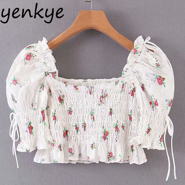 floral print embroidery crop women square neck short sleeve elastic fashion lady white summer ljpz9081
floral print embroidery crop women square neck short sleeve elastic fashion lady white summer ljpz9081