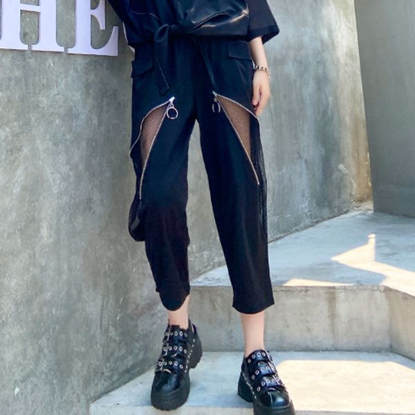 xuxi casual pants for girl slim versatile large size thin loose high waist stitched zipper pants pantalon femme summer fz2035, Black;white
xuxi casual pants for girl slim versatile large size thin loose high waist stitched zipper pants pantalon femme summer fz2035, Black;white