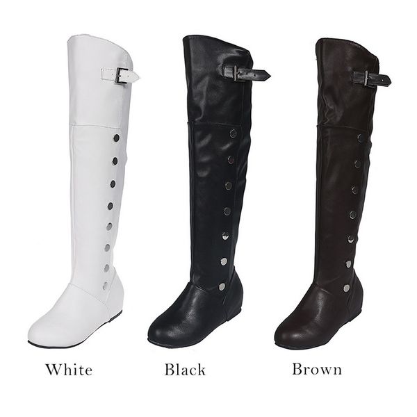 oeak women's boots pu simple round toe wedges women ladies retro over knee increased wedges shoes long tube knight boots, Black
oeak women's boots pu simple round toe wedges women ladies retro over knee increased wedges shoes long tube knight boots, Black