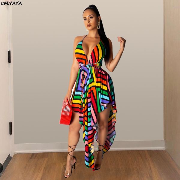 2019 women summer colorful striped halter deep v-neck open back high waist irregular hem big swing dress long maxi dresses 3739, Black;gray
2019 women summer colorful striped halter deep v-neck open back high waist irregular hem big swing dress long maxi dresses 3739, Black;gray