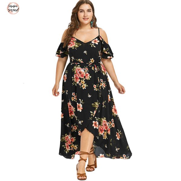 summer dress women plus size 5xl cold shoulder floral overlap spaghetti strap half sleeves floral beach dress robe designer clothes, Black;gray
summer dress women plus size 5xl cold shoulder floral overlap spaghetti strap half sleeves floral beach dress robe designer clothes, Black;gray