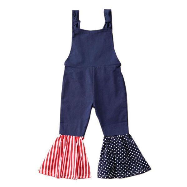 1-6y summer independence day polka dot printing infant kids summer overalls pants striped print denim blue flared jumpsuits
1-6y summer independence day polka dot printing infant kids summer overalls pants striped print denim blue flared jumpsuits