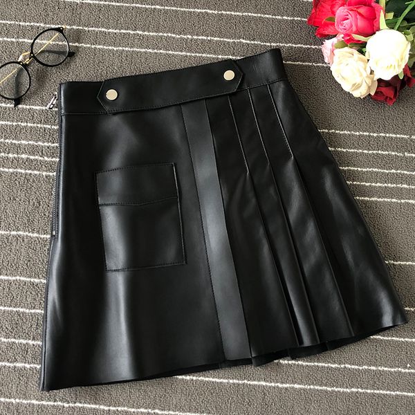 2020 spring new sheepskin skirt womens high waist a-line skirt black pleated womens leather umbrella
2020 spring new sheepskin skirt womens high waist a-line skirt black pleated womens leather umbrella