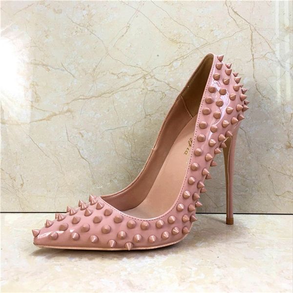 2019 fashion women lady nude spikes leather poined toes high heeled heels shoes stiletto heel shoes pump 12cm 10cm, Black
2019 fashion women lady nude spikes leather poined toes high heeled heels shoes stiletto heel shoes pump 12cm 10cm, Black