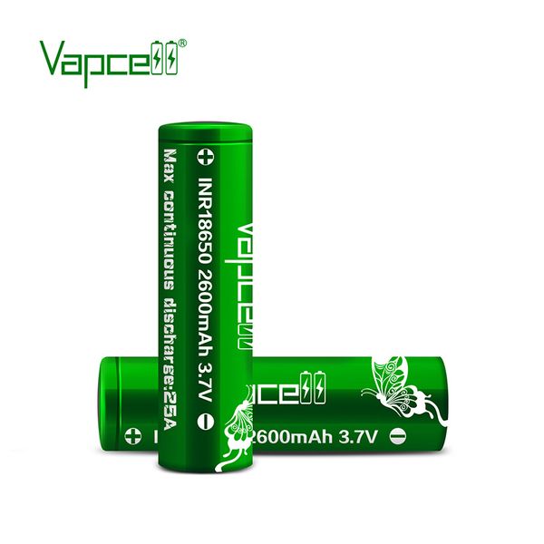 new product vapcell 18650 rechargeable battery 2600mah 25a 3.7v high power continuous electronic smoke e-cig cigarettes 
new product vapcell 18650 rechargeable battery 2600mah 25a 3.7v high power continuous electronic smoke e-cig cigarettes