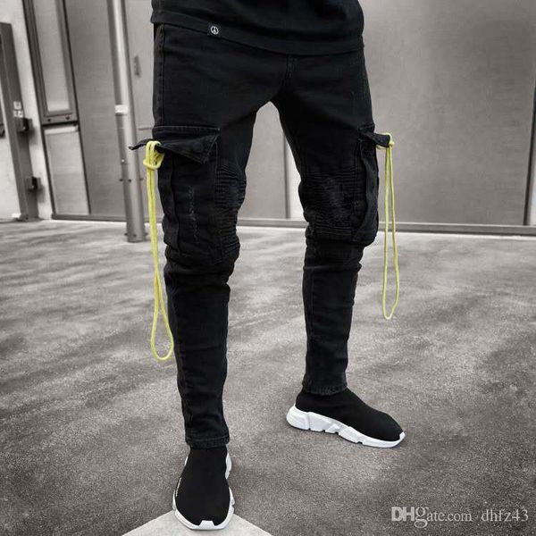 fashion men jeans hip hop cool streetwear biker multi pockets black skinny jeans slim fit mens clothes pencil jeans t200410
fashion men jeans hip hop cool streetwear biker multi pockets black skinny jeans slim fit mens clothes pencil jeans t200410