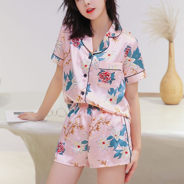 feitong women summer lingerie sleepwear women print simulation silk pajamas sleepwear nightwear set pyjama femme pizama, Blue;gray
feitong women summer lingerie sleepwear women print simulation silk pajamas sleepwear nightwear set pyjama femme pizama, Blue;gray