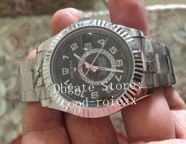 sapphire watch men's automatic 2813 watches men black dial 326934 full steel 326939 sapphire gmt sky dweller sport dive wristwatches, Slivery;brown
sapphire watch men's automatic 2813 watches men black dial 326934 full steel 326939 sapphire gmt sky dweller sport dive wristwatches, Slivery;brown