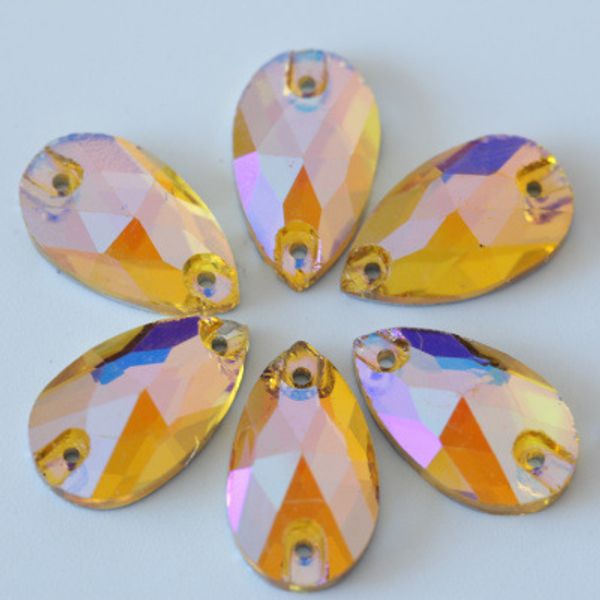 golden ab water drop shape rhinestone crystal 2 holes loose rhinestones sew-on apparel sewing accessories diy crafts sew-on luxury diamond, Black 
golden ab water drop shape rhinestone crystal 2 holes loose rhinestones sew-on apparel sewing accessories diy crafts sew-on luxury diamond, Black
