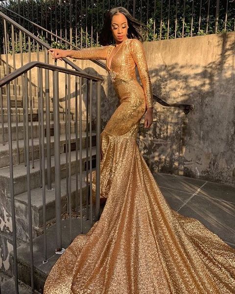 gold 2019 sparkly mermaid prom dresses v neck sequined long sleeves formal evening dress party gowns wear special occasion dress vestidos, Black
gold 2019 sparkly mermaid prom dresses v neck sequined long sleeves formal evening dress party gowns wear special occasion dress vestidos, Black