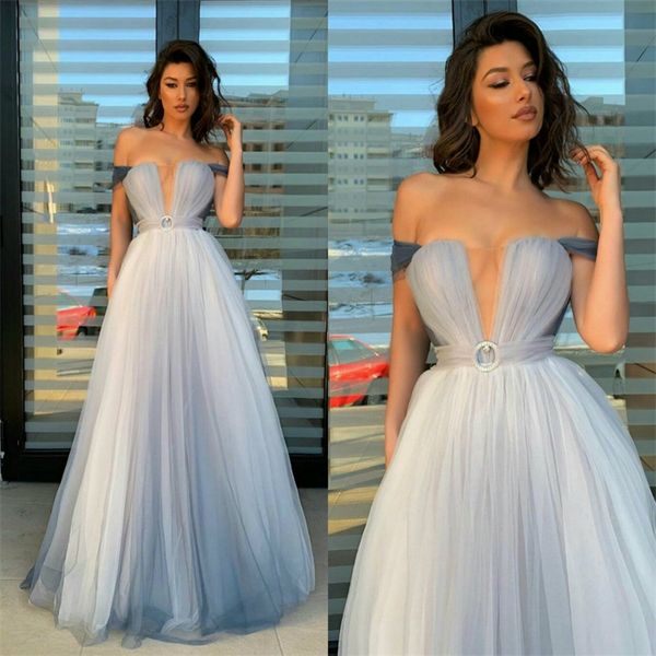2020 a-line evening dresses off- shoulder sleeveless tulle formal party dress illusion ruched sweep train elegant pageant gown cheap, Black;red
