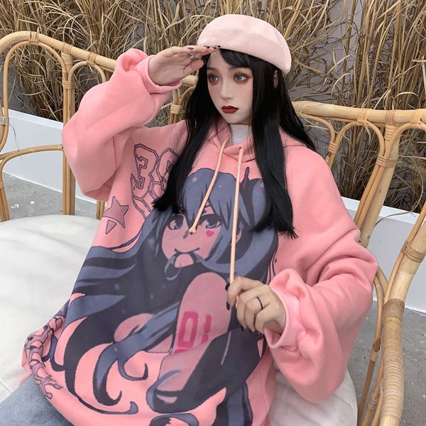 casual streetwear cartoon anime girl print loose warm hoodies autumn winter hooded plus velvet pullover sweatshirt women spring, Black
casual streetwear cartoon anime girl print loose warm hoodies autumn winter hooded plus velvet pullover sweatshirt women spring, Black
