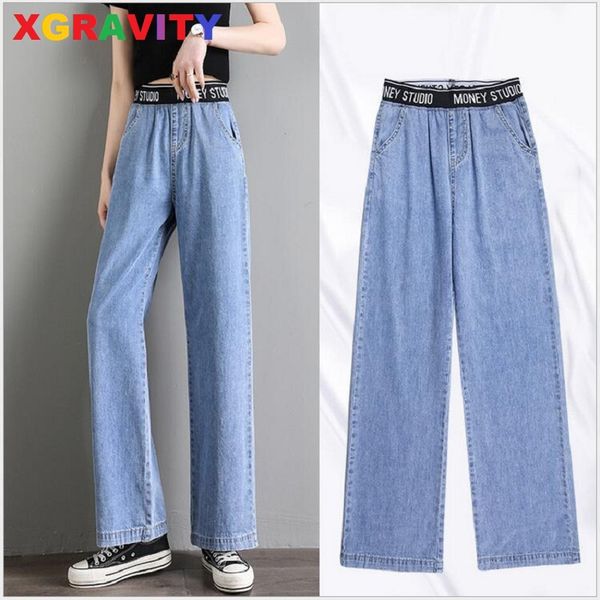 xgravity very thin jeans pants leisure loose mid waist vintage wide leg women jean korean style all-match simple full-length, Blue
xgravity very thin jeans pants leisure loose mid waist vintage wide leg women jean korean style all-match simple full-length, Blue