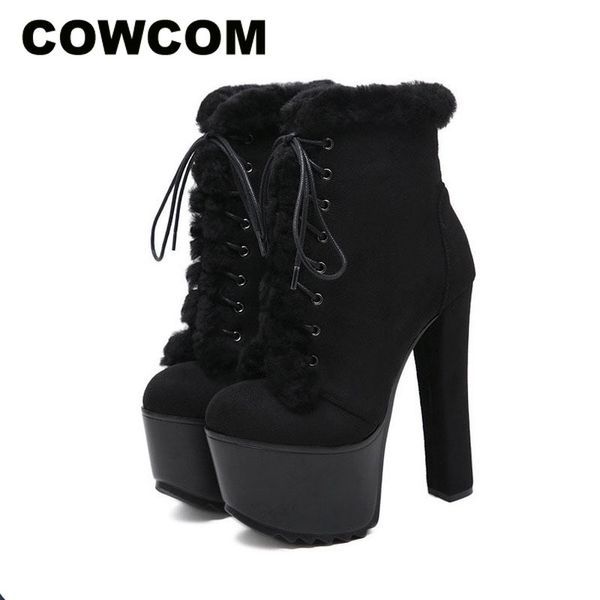 cowcom 2020 new stone textured suede coarse heel super us mao mao boots lace high heel boots winter roman shoes 16cm, Black
cowcom 2020 new stone textured suede coarse heel super us mao mao boots lace high heel boots winter roman shoes 16cm, Black