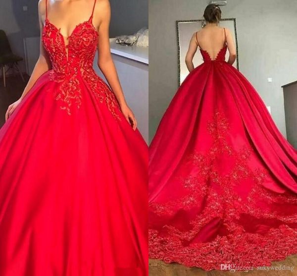 red lace prom dresses v neck lace appliques prom ball gown spaghetti strap evening dresses sweep train backless pageant party gowns, Black
red lace prom dresses v neck lace appliques prom ball gown spaghetti strap evening dresses sweep train backless pageant party gowns, Black