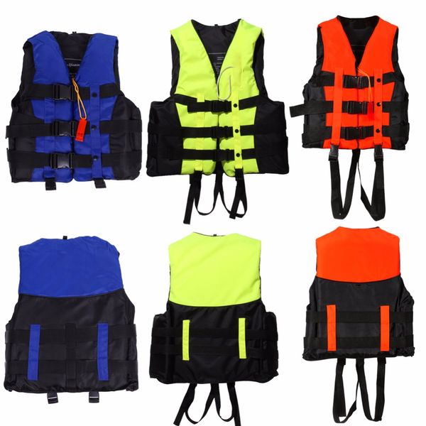 

6 sizes polyester life jacket professional swimming boating ski drifting foam vest with whistle prevention flood